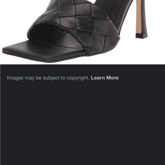 NIB Marc Fisher Womens Darasa Black Woven braided Slip On square toe sandal - Picture 7 of 7